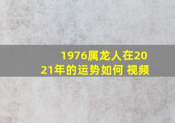 1976属龙人在2021年的运势如何 视频